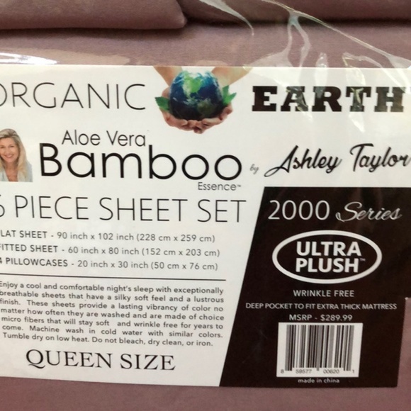 Bamboo Essence 6 pc Sheet set by Ashley Taylor Queen Violet - Picture 2 of 3